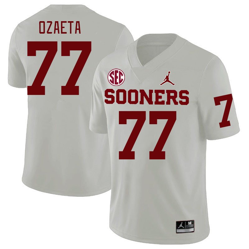 #77 Heath Ozaeta Oklahoma Sooners 2024 SEC Conference College Football Jerseys-White